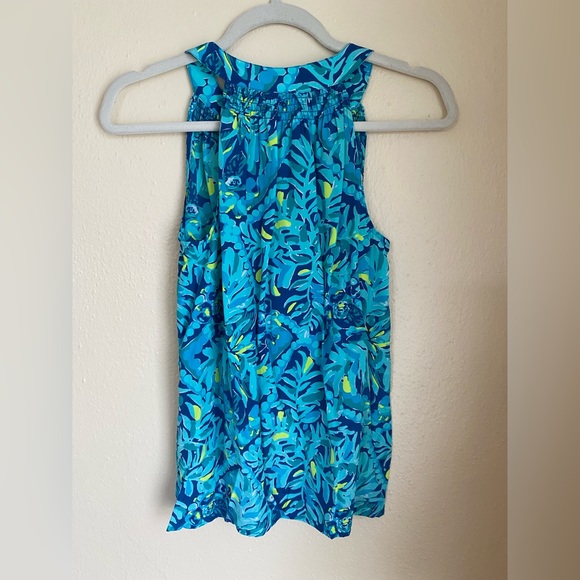 Lilly Pulitzer Midnight Cove Silk Bailey tank top XS - Picture 2 of 2